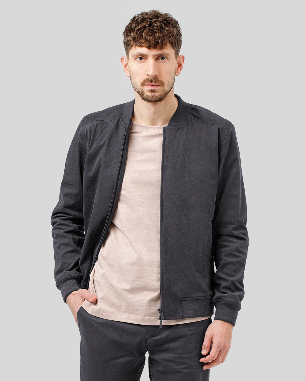 Бомбер чоловічий Casual антрацит (арт. 6862300102)