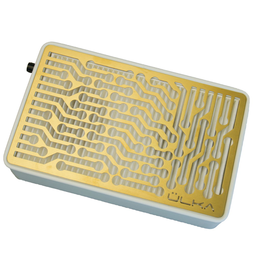 Вытяжка для маникюра настольная Ulka Nano, цвет белый (сетка золотая)