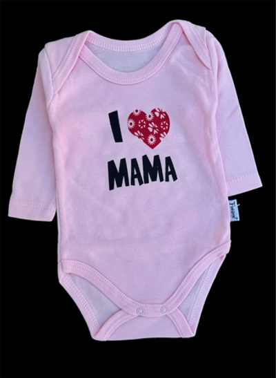 Боді з довгим рукавом, “l love mama”, інтерлок ТМ "Findik" (62 см)