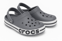 Crocs сабо — Серые с логотипом (размеры 32–44)