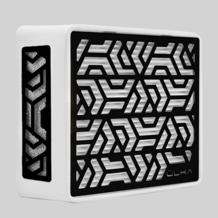 Витяжка для манікюру настільна Ulka Pemium з фільтром, колір білий (сітка чорна)