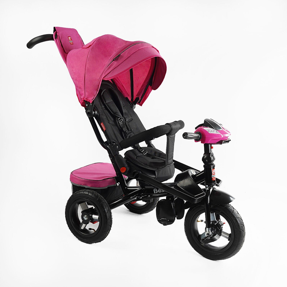 Дитячий триколісний велосипед Best Trike 6088 F надувні/фара, з USB, пультом, батьківською ручкою