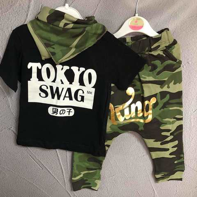 Костюм 3в1: футболка, штани, шийний платок "Tokyo", бавовна, двунитка "MK Mode"