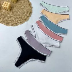 Стрінги в рубчик з вставками рюш