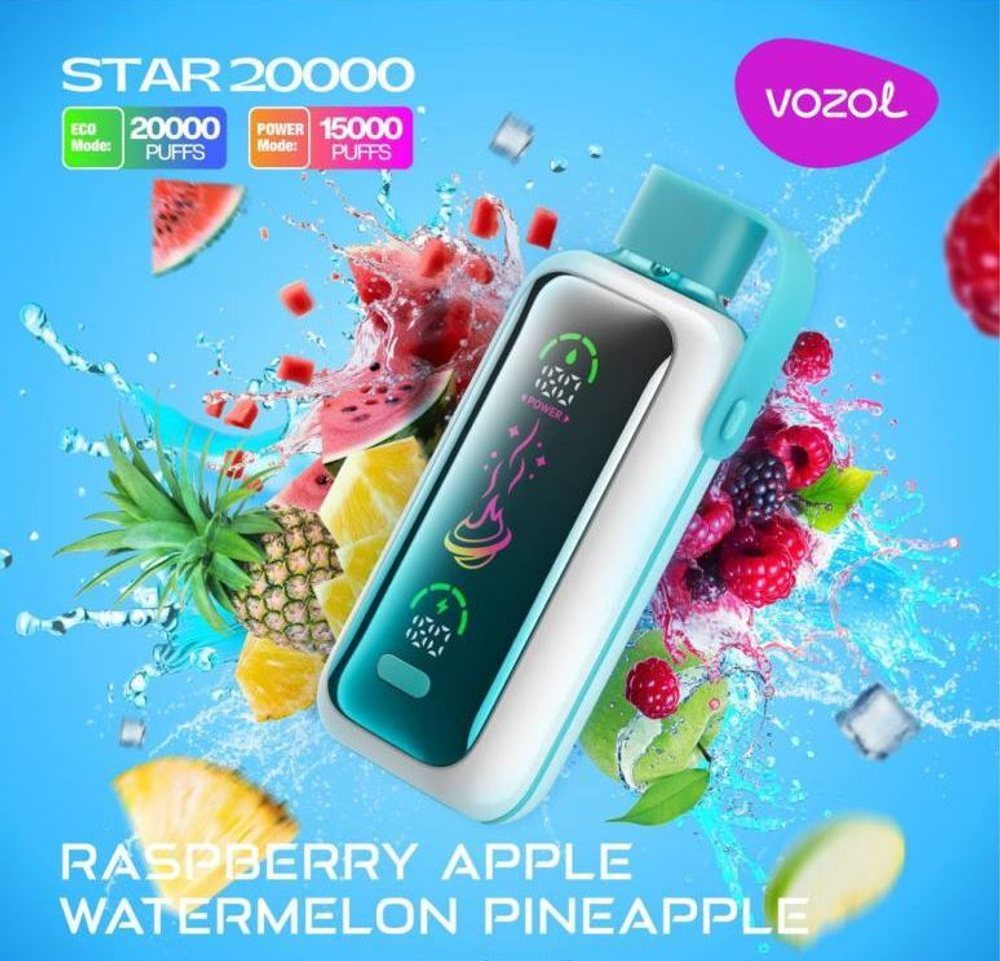Vozol Star 20000 - Raspberry Apple Watermelon Pineapple (5%nic)