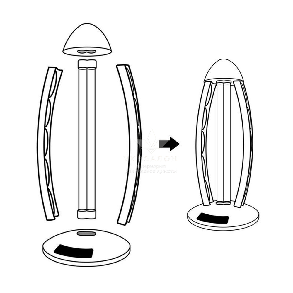 Лампа UV OEM UVC-38W/OZ-WR с озоном без пульта NEW
