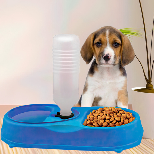 Миска для собак і котів з автоматичною поїлкою пластикова pet feeder Синя/509