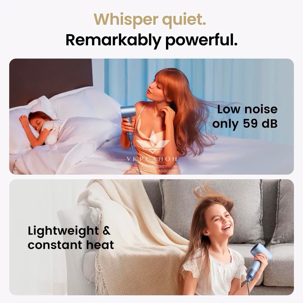 Фен Laifen профессиональный с ионизацией, 3 насадки, серый