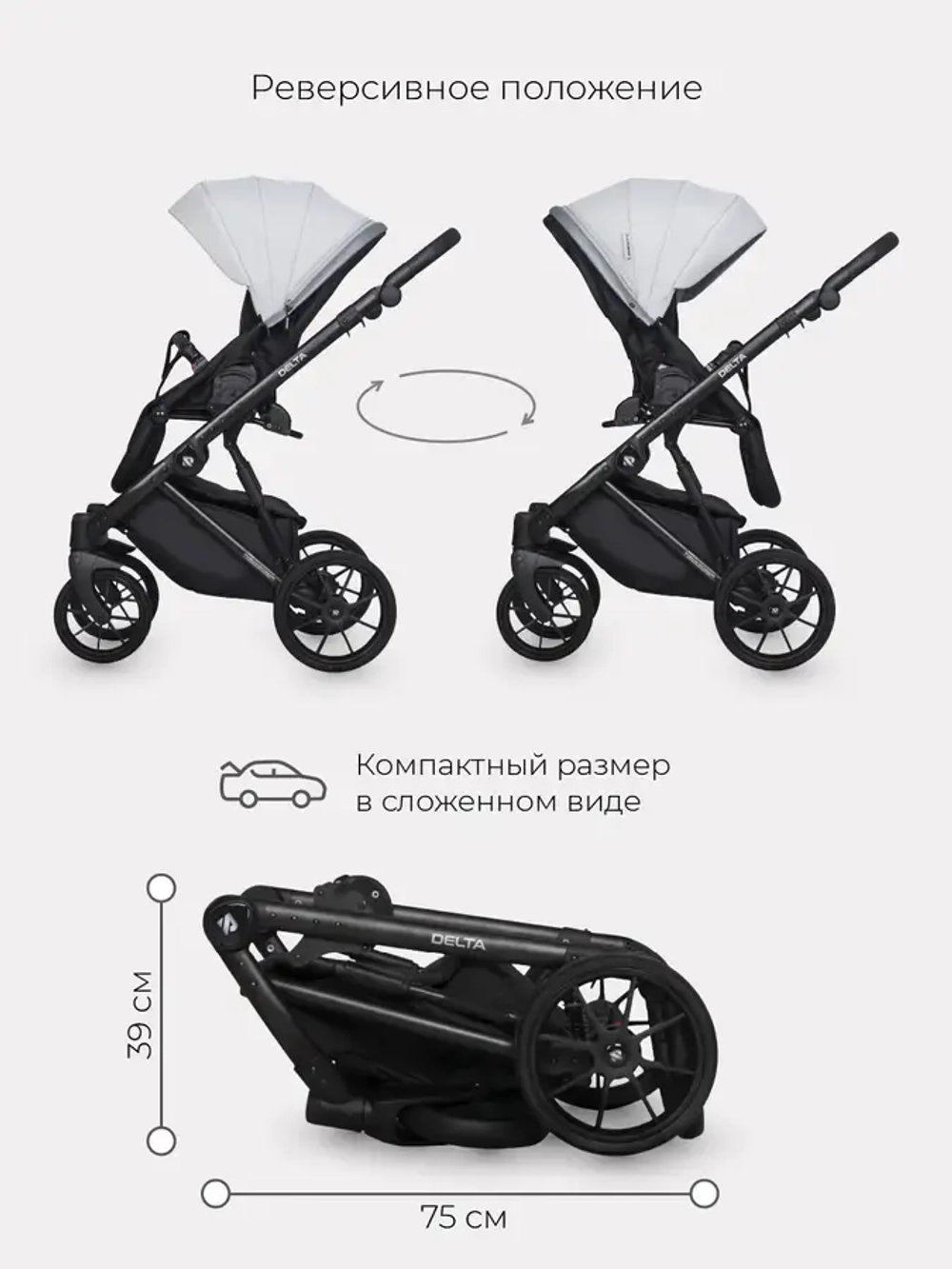 Универсальная коляска 2 в 1 Riko Delta