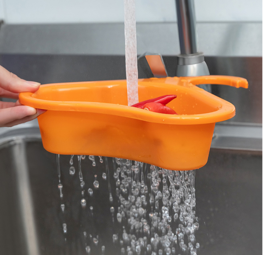 Сливная корзина на раковину оранжевый