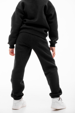 Дитячий спортивний утеплений костюм Kindamor Warm Autumn Black для дівчинки, фліс чорний