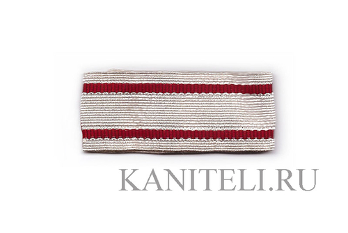 Тесьма серебро с двойной вставкой  30мм