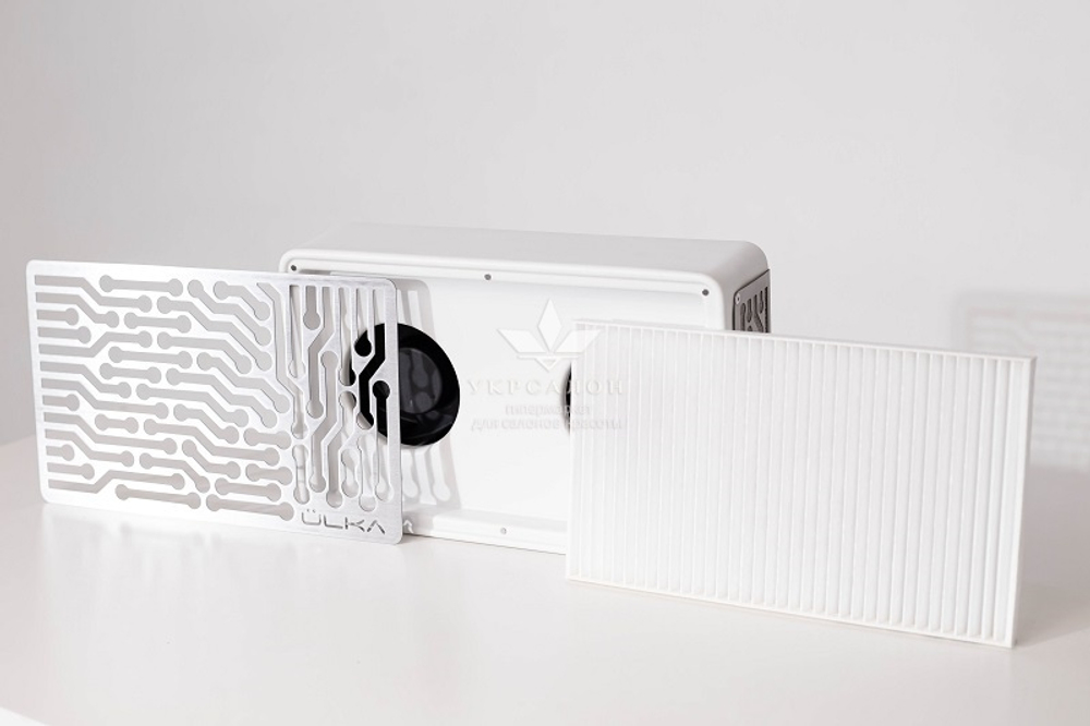 Вытяжка для маникюра настольная Ulka Nano, цвет белый (сетка металлик)