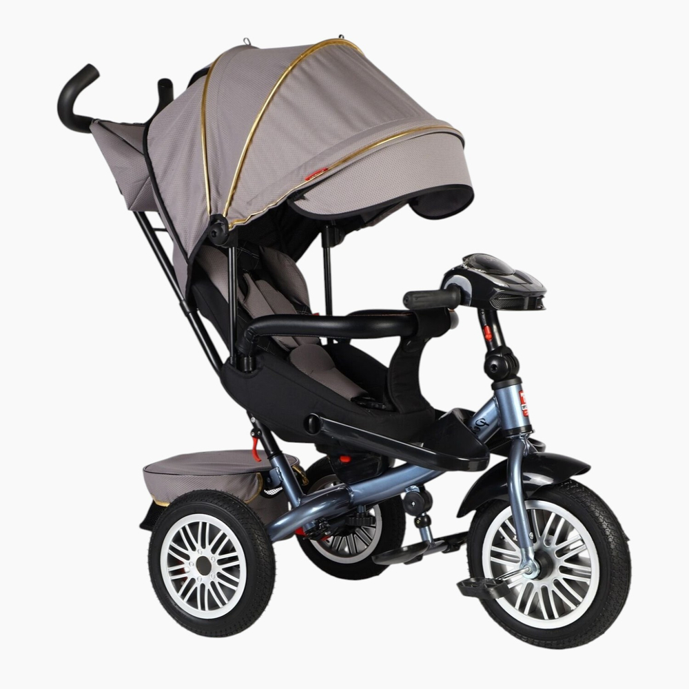 Дитячий триколісний велосипед Best Trike Perfetto 8066 надувні колеса, музична панель + USB, з батьківською ручкою
