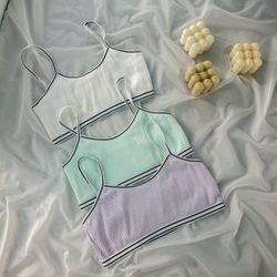 Топ в рубчик з окантовкою