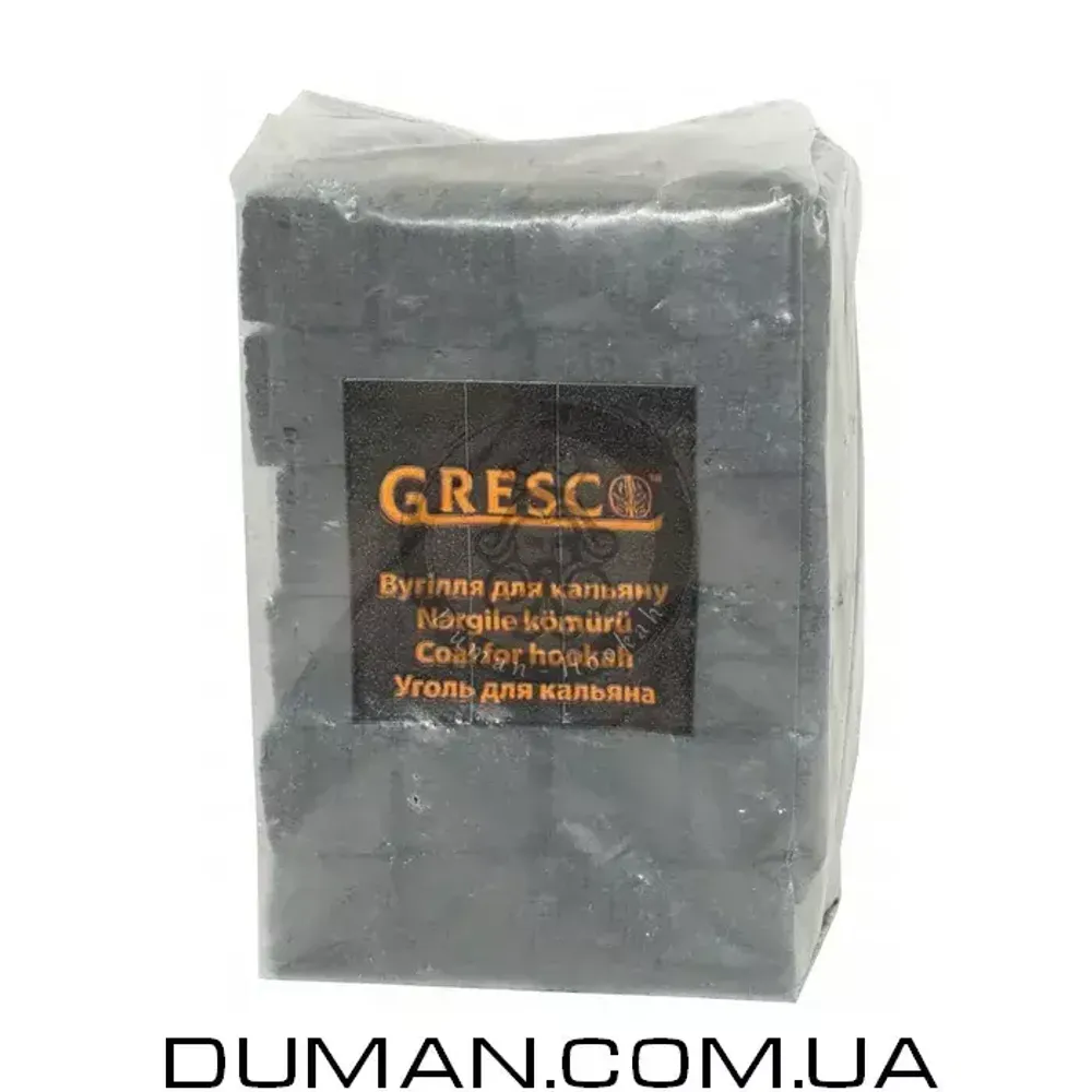 Ореховый уголь Gresco (Греско) | Пакет 1кг 72 шт 25*25*25 мм