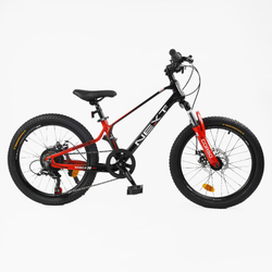 Детский спортивный велосипед 20 дюймов Corso Next магниевый, оборудование Shimano