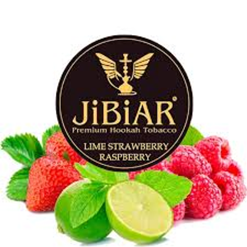 Тютюн Jibiar Lime Strawberry Raspberry (Джибіар Лайм Полуниця Малина) 250г (Виготовлено в 2019)