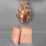 Рожева коробка сюрприз з кульками сердечками