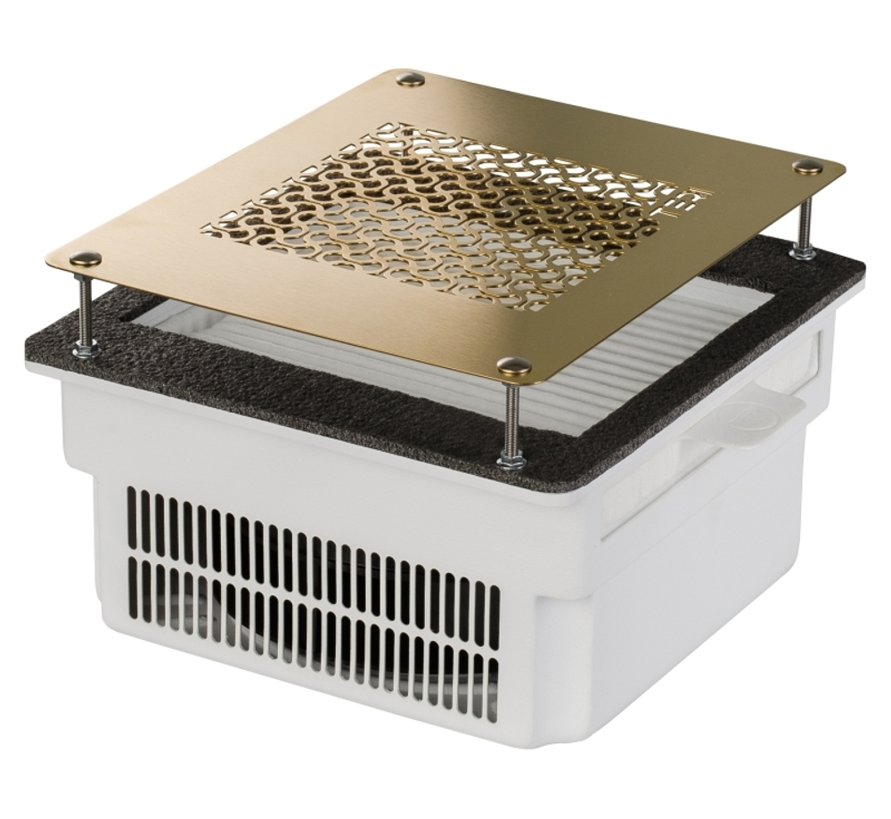 Врезная маникюрная вытяжка с HEPA фильтром Teri Turbo, цвет белый (сетка золотая)