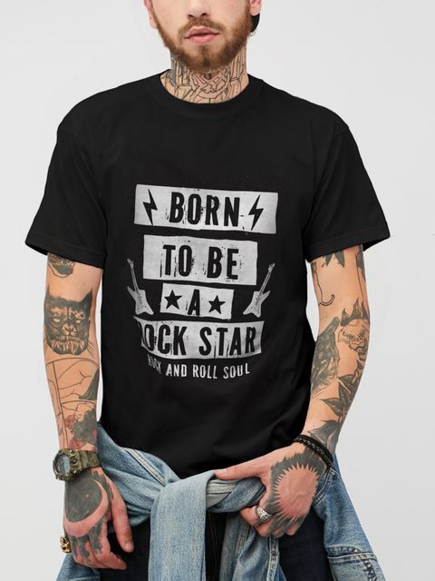 Футболка чоловіча чорна Born to be a rock star Love&Live