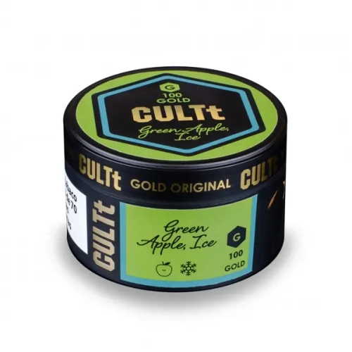 Тютюн CULTt Gold G100 Green Apple Ice (Культ Зелене Яблуко Лід) 100г