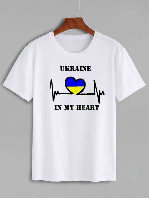 Футболка женская белая Ukraine in my heart-2 Love&Live фото 1