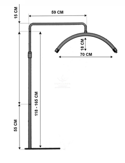 Безтіньова Led лампа для бьюті майстра Smart Moon Light HD-M8X, 60 Вт, чорна