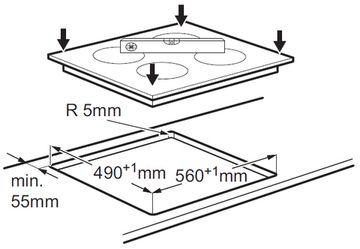 Варильна поверхня електрична ZANUSSI ZEI5680FB