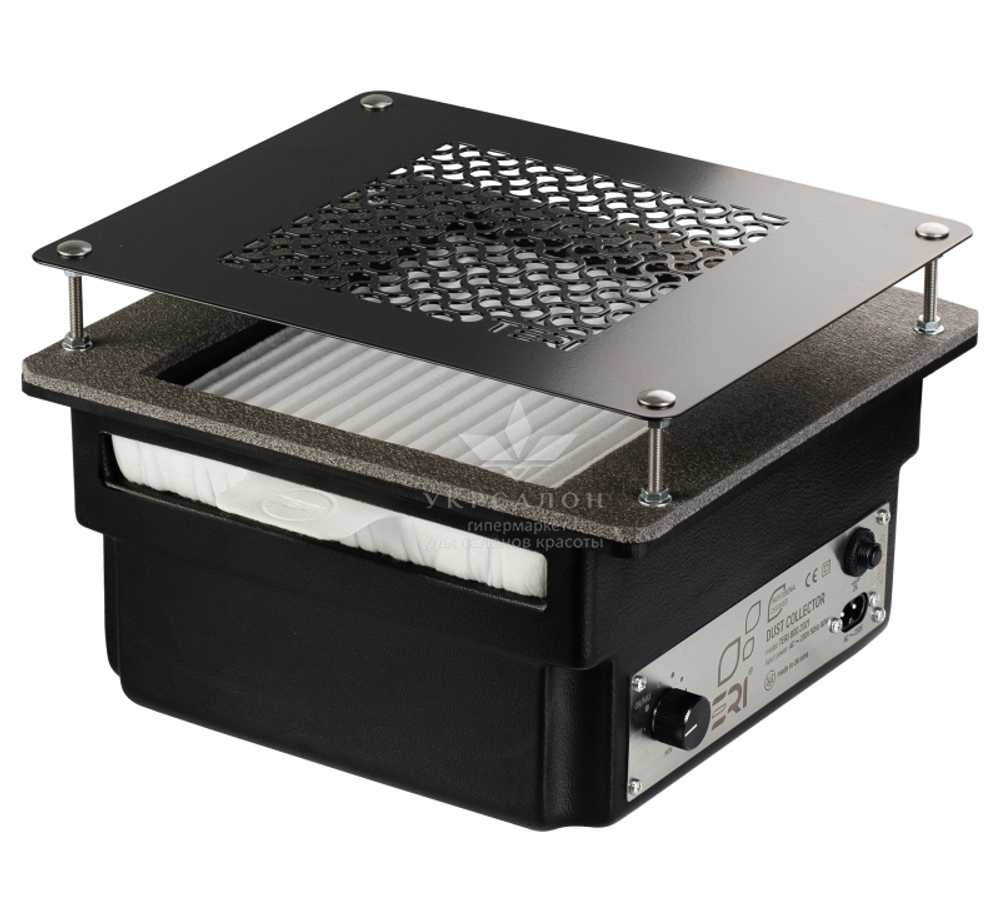 Врезная маникюрная вытяжка с HEPA фильтром Teri 800, цвет черный (сетка черная)