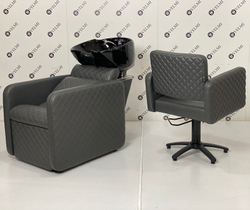 Комплект парикмахерской мебели Polo Premium Lux Black на пятилучье
