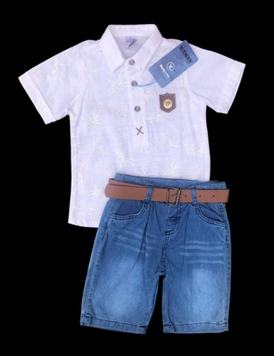 Костюм 2в1: теніска, шорти, бавовна, джинс "Aynur" (98 см)