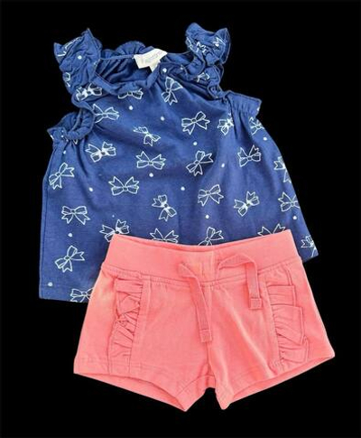 Костюм 2в1: майка, шорти "Бантики", бавовна ТМ "OVS", "Primark" (62 см)