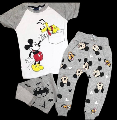 Костюм 3в1: футболка, штани, шийний платок, двунитка, бавовна "Disney"