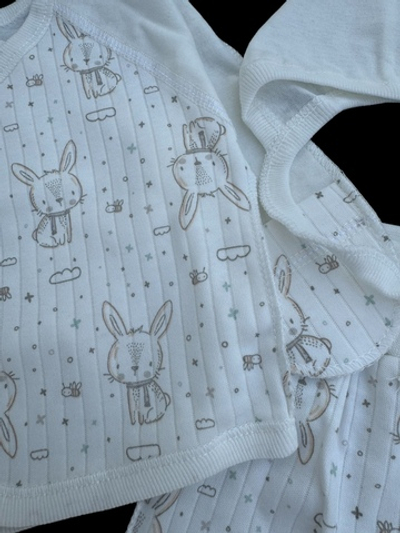 Комплект 3в1: сорочечка, повзунки, шапочка "Принт", кулір, ТМ “Happy ToT” (56 см)