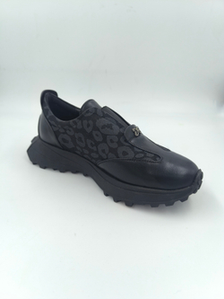 Женские кроссовки из искусственной кожи с леопардовым принтом