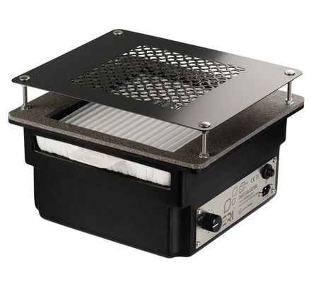 Врезная маникюрная вытяжка с HEPA фильтром Teri Turbo, цвет черный (сетка черная)