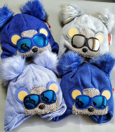 Шапочка зі снудом "Ведмедик", вовна, акрил ТМ "Ambra" (р. 48-50)