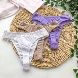 Стринги высокой посадки с вышивкой