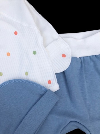 Комплект 3в1: льоля, повзунки, шапочка "Принт", інтерлок ТМ “Happy ТОТ” (62 см)