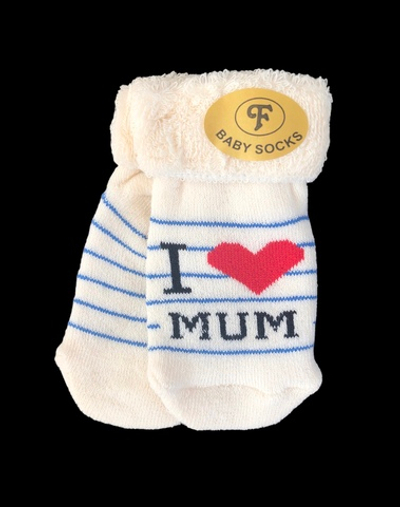 Шкарпетки "I love mum", махра ТМ "Baby socks" (0-6 міс)