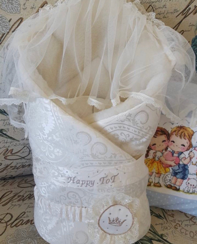 Конверт-Ковдра, жаккард, вовна, 90*90 см, ТМ "Happy ТоТ"