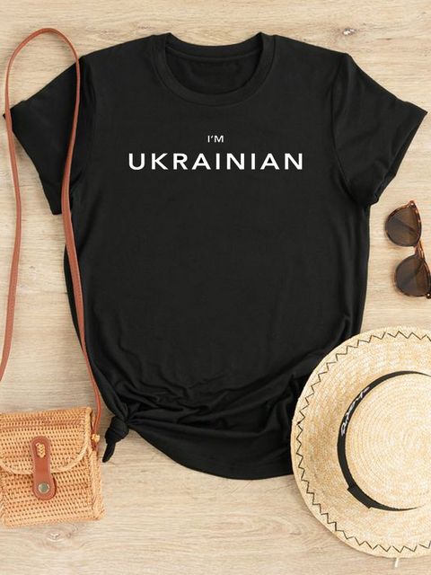 Футболка жіноча чорна I am Ukrainian Love&Live