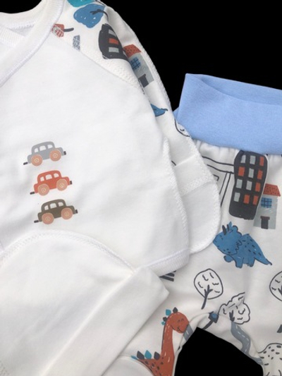 Комплект 3в1: льоля, повзунки, шапочка "Принт", інтерлок ТМ “Happy ToT” (62 см)