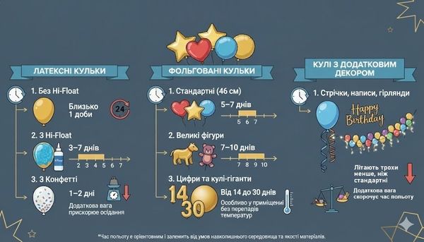 Скільки тримаються гелеві кульки у повітрі? Корисні поради перед замовленням