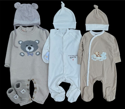 Гарний набір одягу для новонародженого хлопчика, якісний одяг для немовлят, осін, зима, зріст 62 см, бавовна
