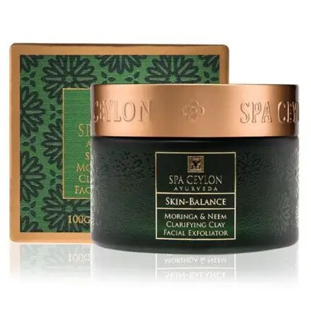 Эксфолиатор осветляющий глиняный для нормальной и жирной кожи Баланс Моринга и Ним, 100 г, SPA Ceylon