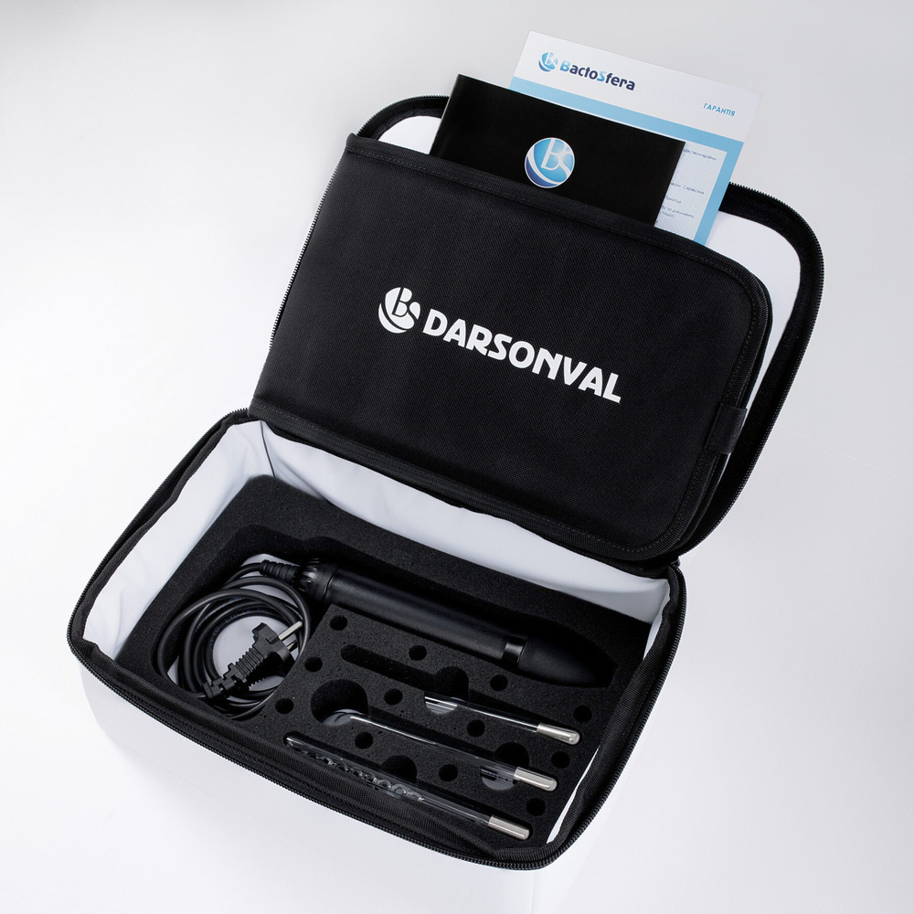 Аппарат Дарсонваль black с сумкой и набором электродов (17 шт)