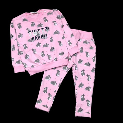 Костюм 2в1: світшот, штани "Sweet rabbit", двунитка ТМ "Breeze" (86 см)