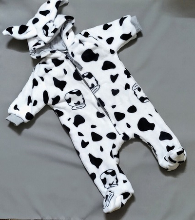 Комбінезон (ромпер) з капюшоном "Milk", велсофт, бавовна ТМ "P4" (74 см)